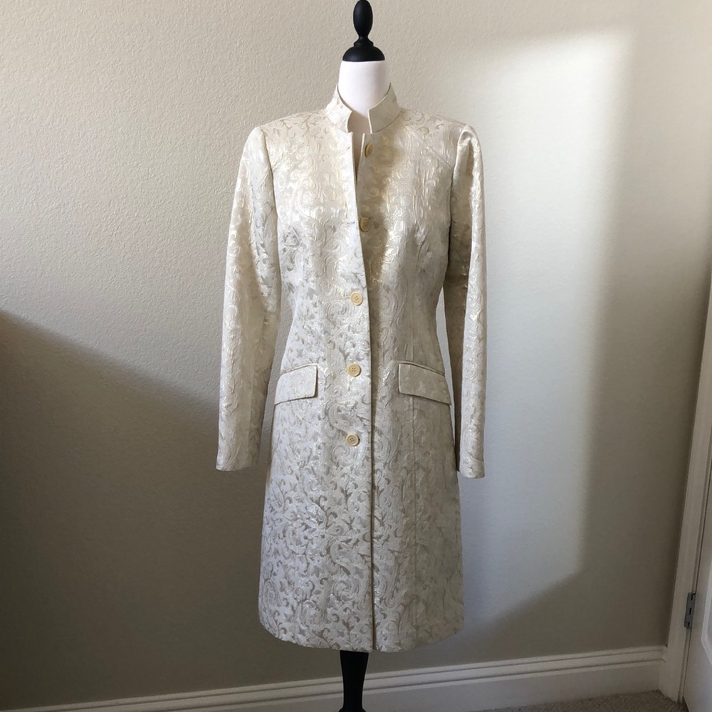 Hilfiger Cream Brocade Women's Coat